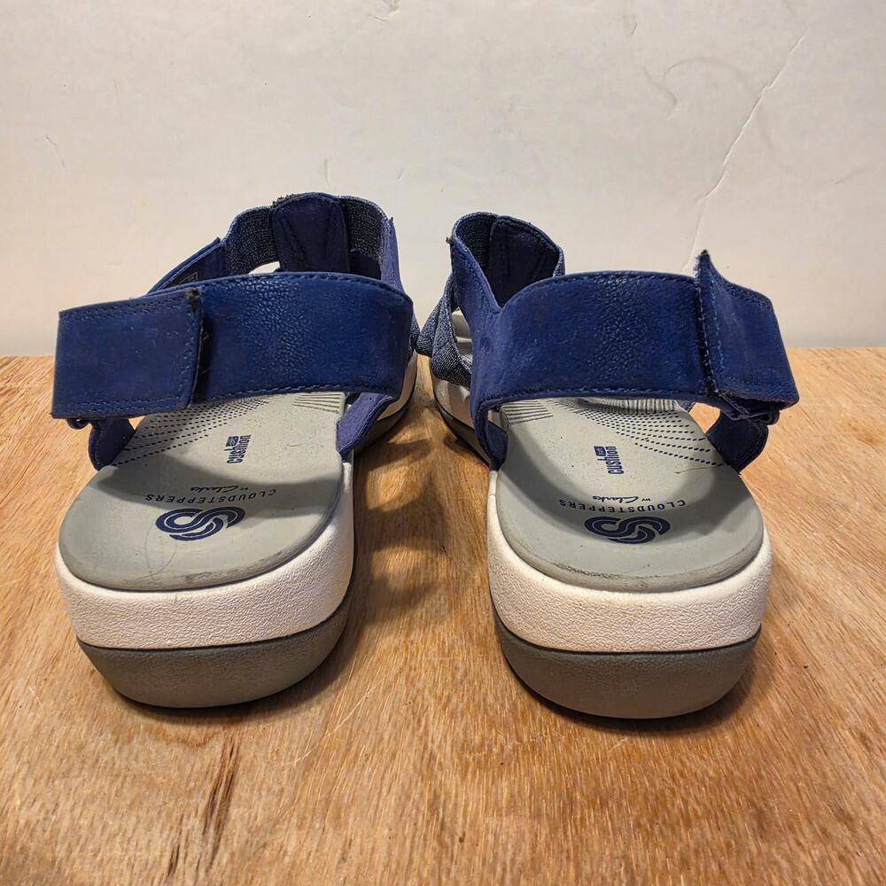 Cloud Steppers by Clarks Aria Shaylie Sandals blue straps slingback ankle 9 - Picture 3 of 6